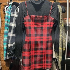Red plaid dress
